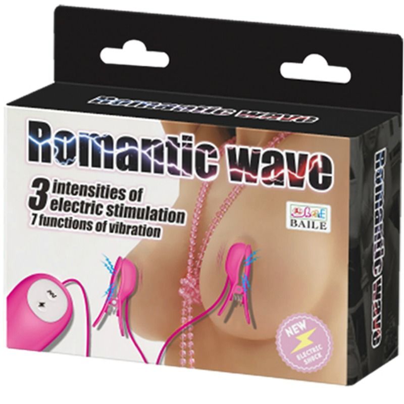 Baile Romantic Wave - Pinzas Vibratorias con Electroshock Fucsia
