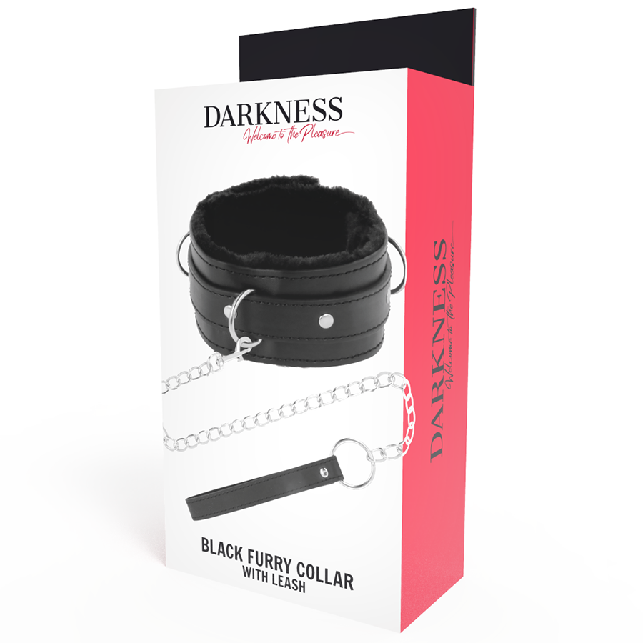 Collar de Postura DARKNESS con Cadena de Cuero - Bondage BDSM