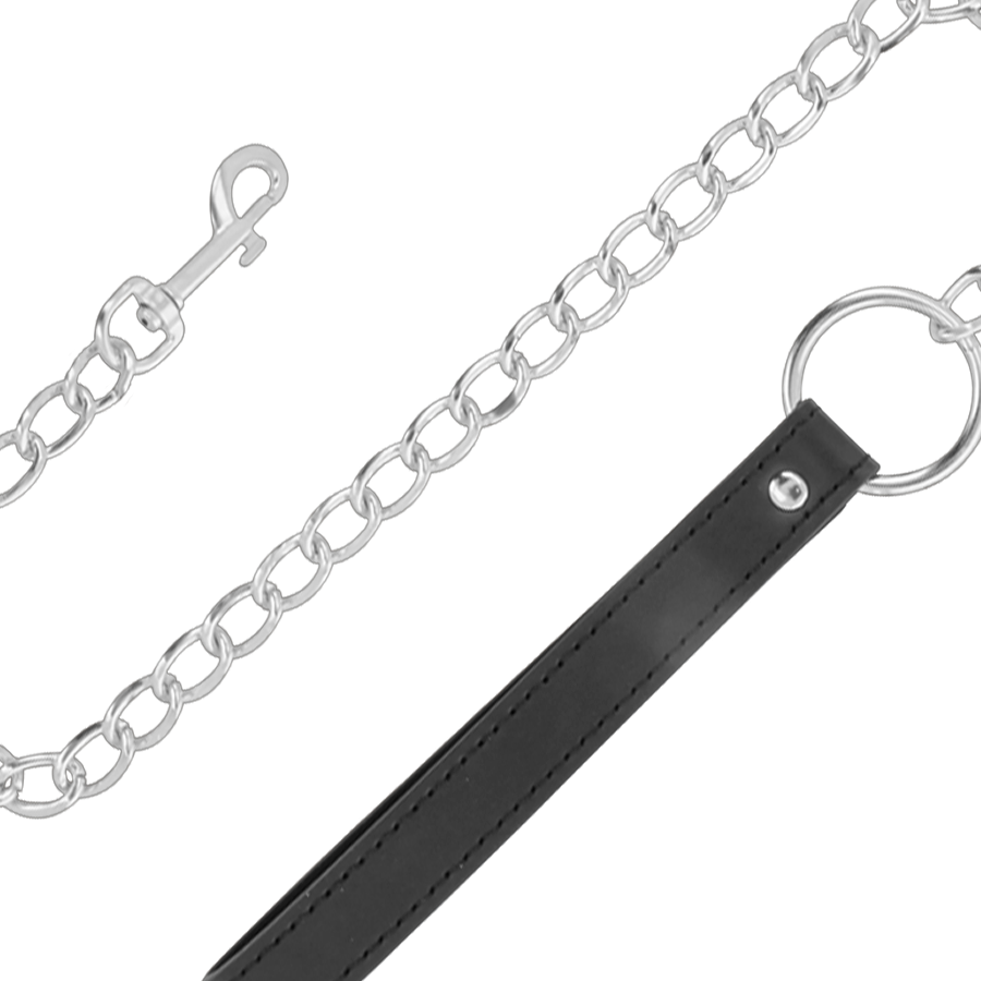 Collar Bondage Darkness Cuero Suave con Cadena