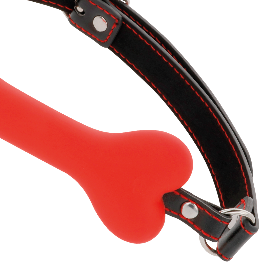 Darkness Red Bone Silicone Gag - Mordaza de Silicona