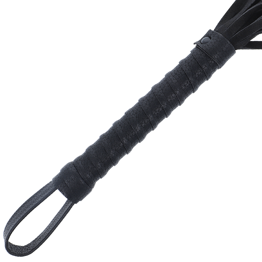 Darkness Black Bondage Whip - Fusta BDSM con Mango de Cuero