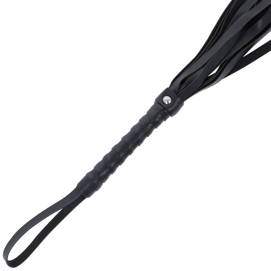 Darkness Black Bondage Whip 45 cm - Látigo Fetish Cuero Sintético