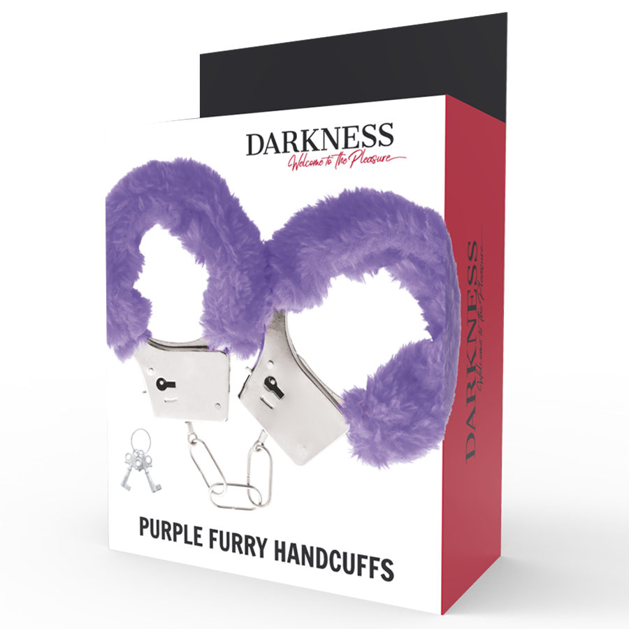 Darkness Lilac Lined Metal Handcuffs - Esposas de Bondage