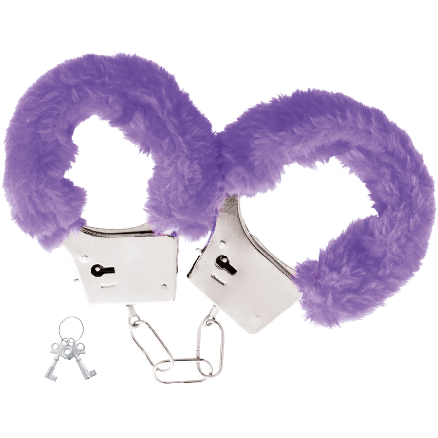 Darkness Lilac Lined Metal Handcuffs - Esposas de Bondage