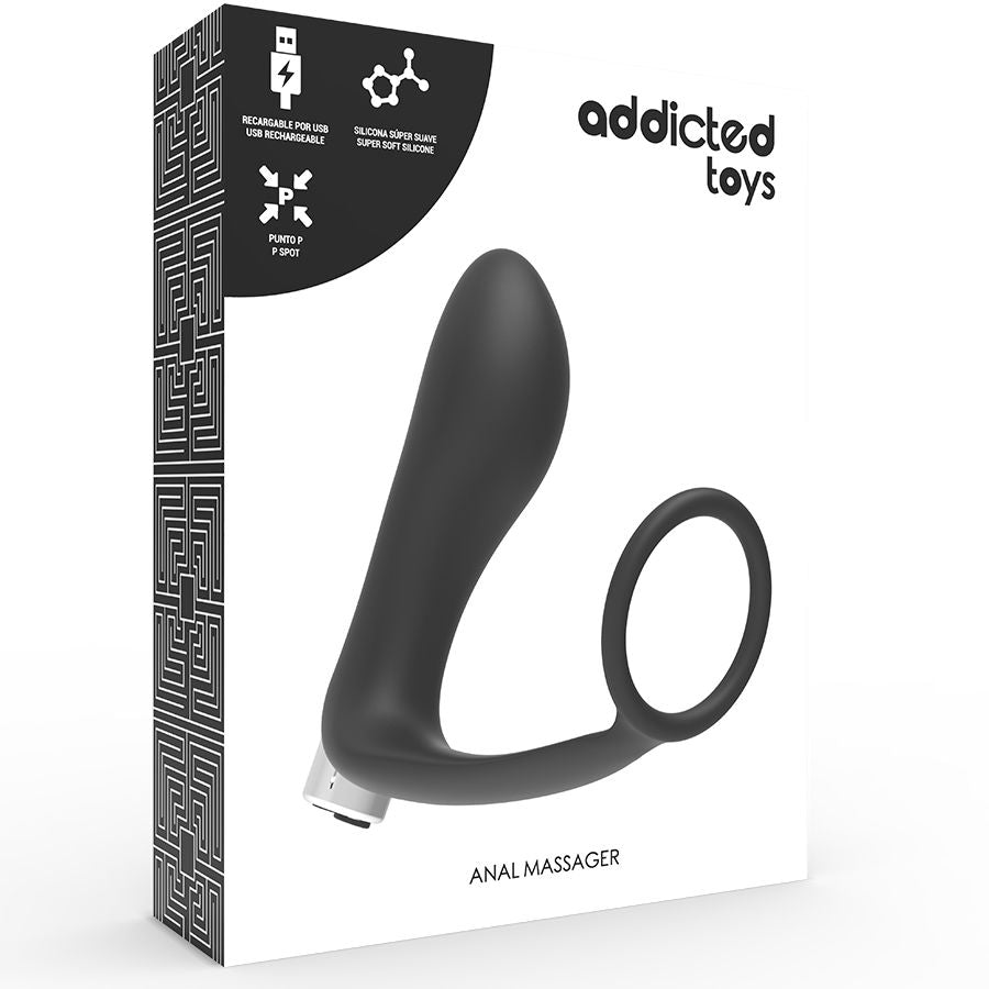 Addicted Toys Prostatic Vibrator Rechargeable Model 1 Negro