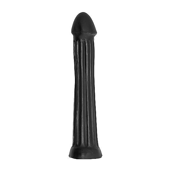 All Black Benjy - Dildo Recto 29 cm con Superficie Nervurada