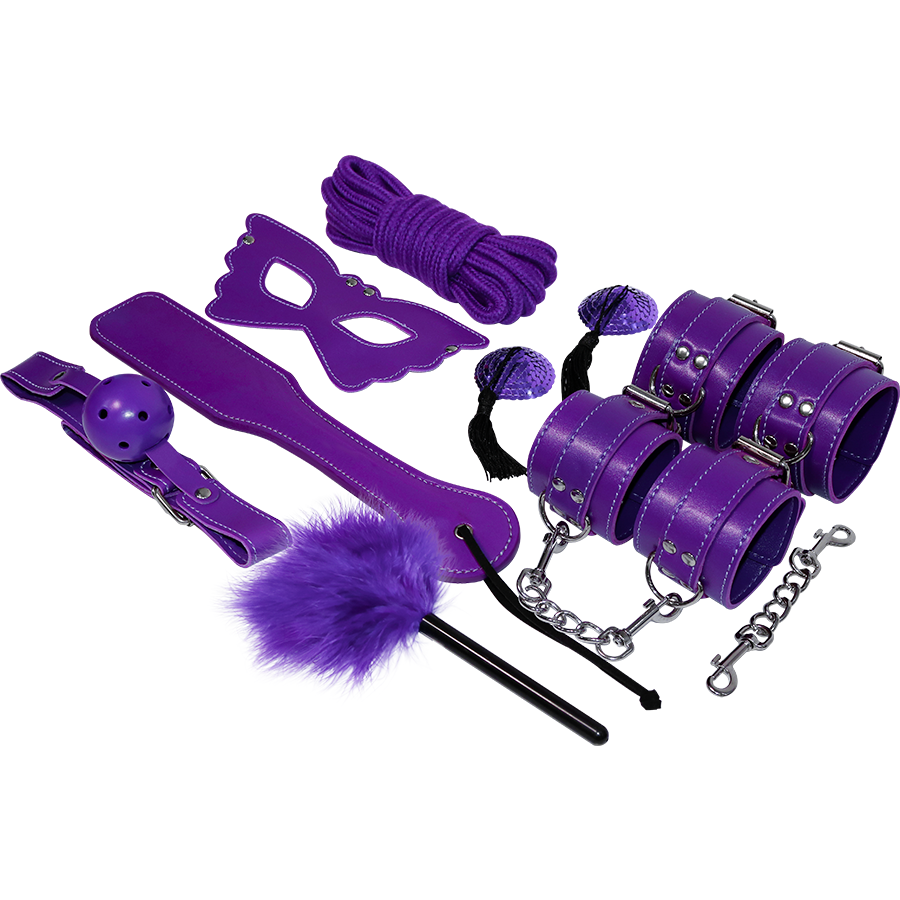 Experience BDSM Fetish Kit Purple Series - Kit Completo Cuero Sintético