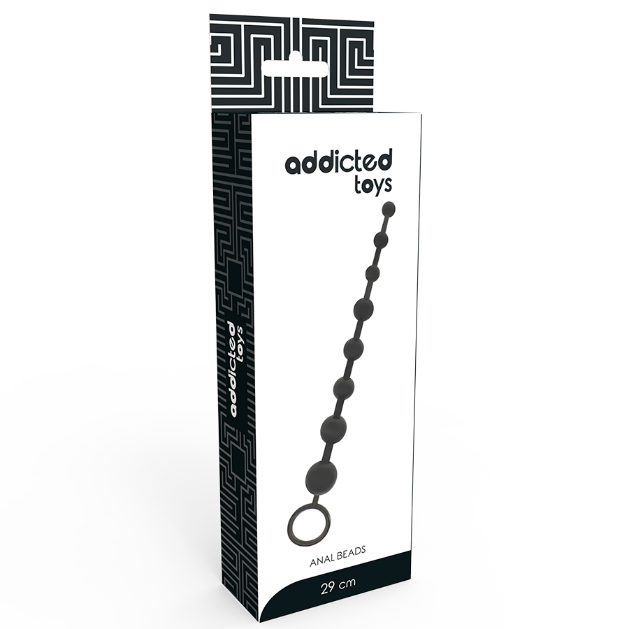 Anal Beads 29 cm Negro - Cadena de 8 Bolas Progresivas ADDICTED TOYS