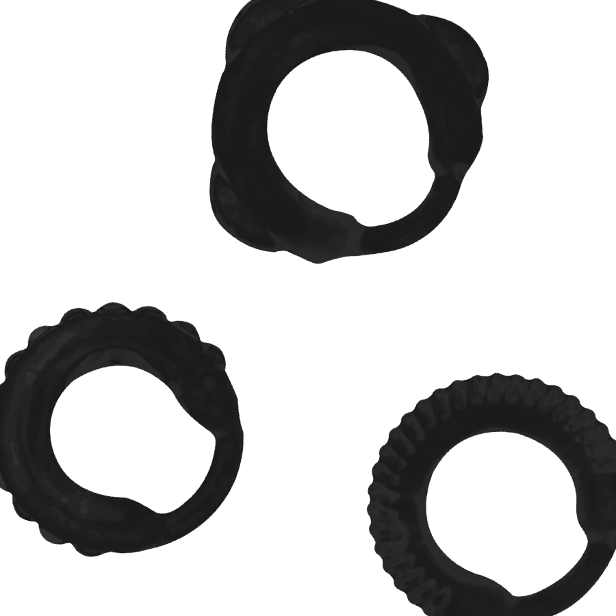 ADDICTED TOYS C-Ring Set Black - Juego de Anillos