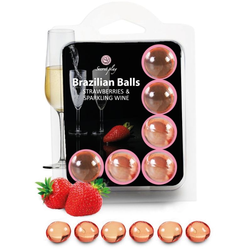 Set 6 Bolas Brasileñas Sabor Fresa con Cava - Secretplay