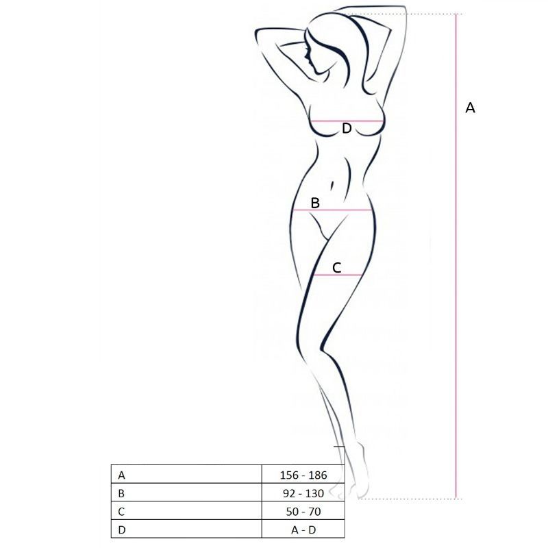 Passion Woman BS053 Bodystocking Blanco Talla Única - Diseño en Red Elástica