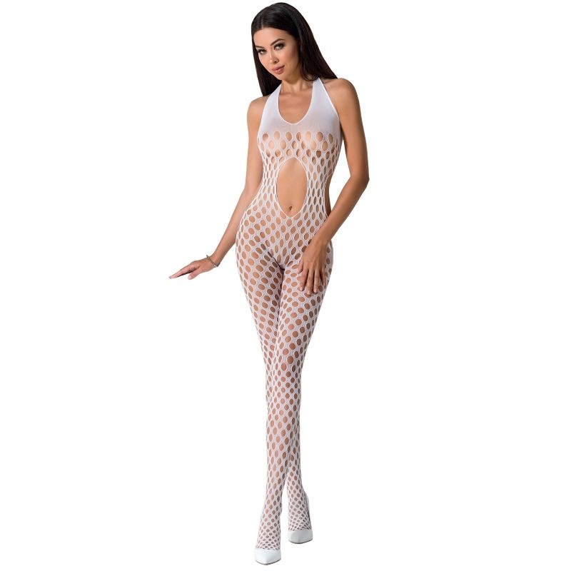 Passion Woman BS065 Bodystocking Blanco - One Size