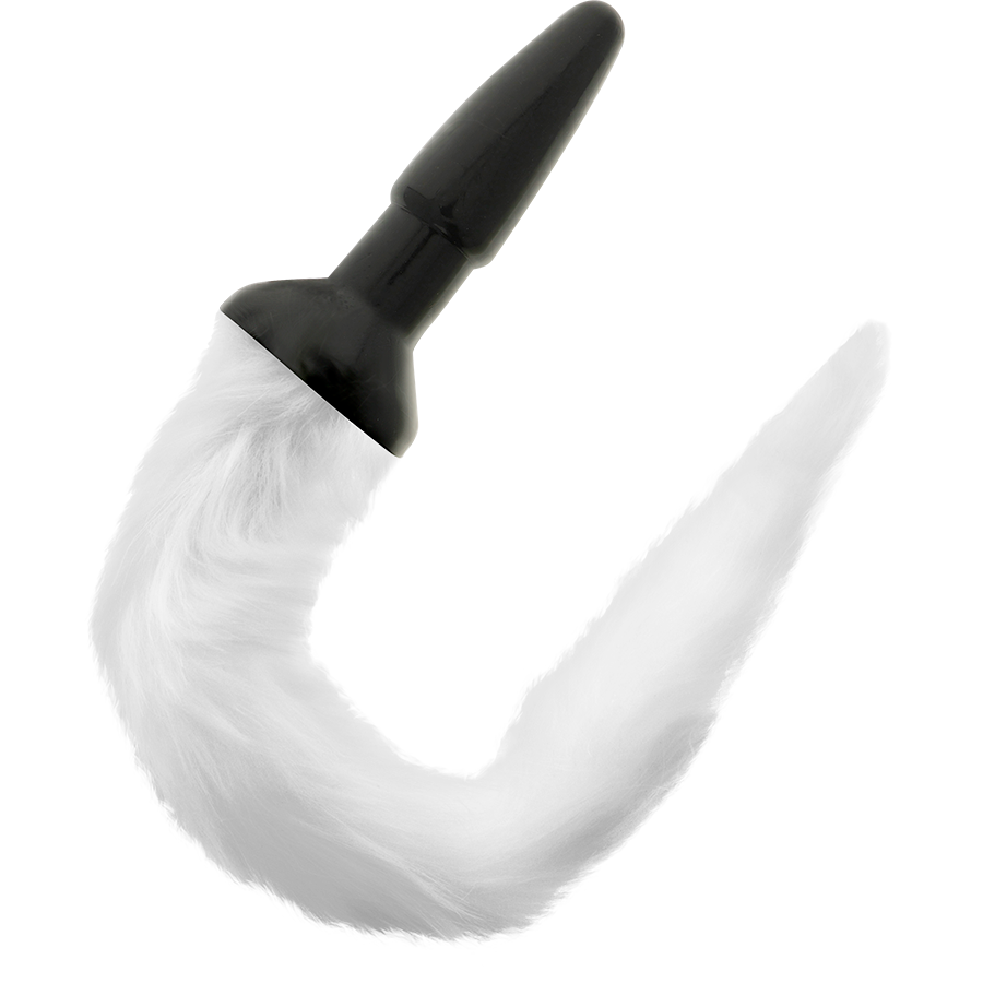 Darkness Silicone Anal Plug White Tail - Plug Anal de Silicona con Cola Blanca