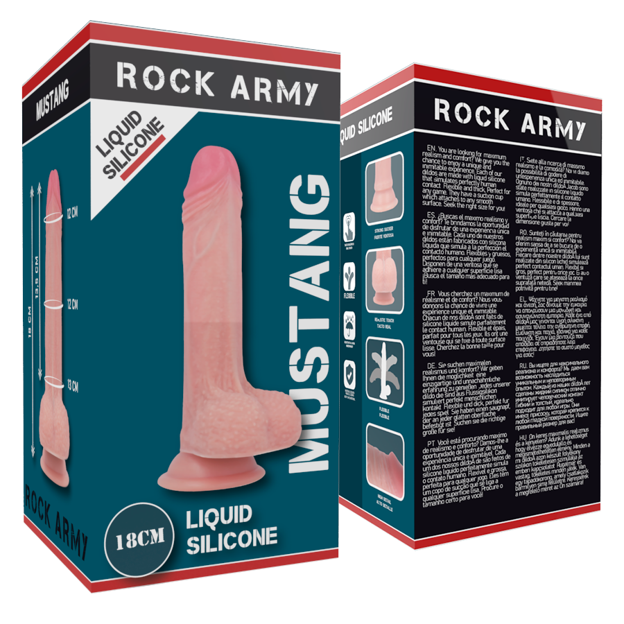 Dildo de Silicona Premium Liquid Silicone Mustang 18 cm