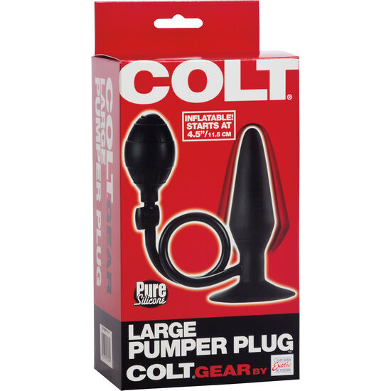 Colt Large Pumper Plug Negro - Plug Anal Inflable de Silicona