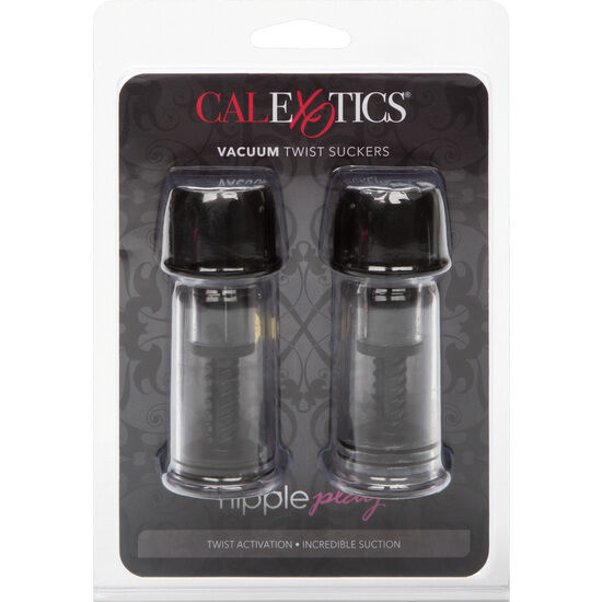 Vacuum Twist Nipple Suction Cup Black - Par de Cilindros de Succión