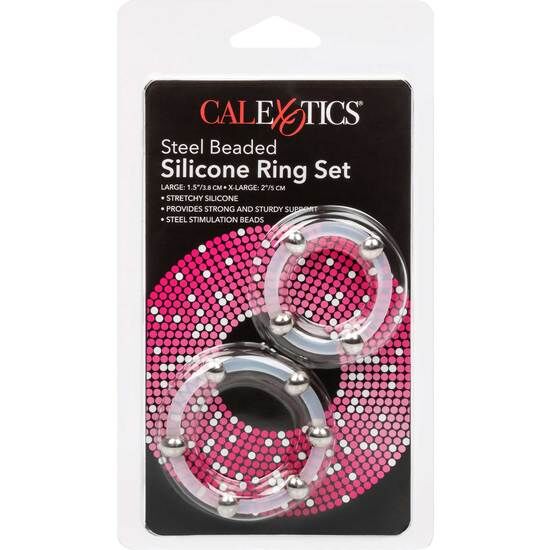 CalExotics Steel Beaded Silicone Ring Set