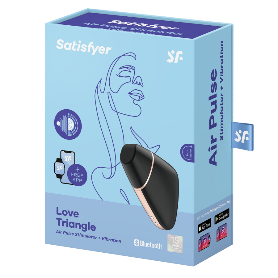Satisfyer Love Triangle Air Pulse Stimulator & Vibrator Negro con App Bluetooth
