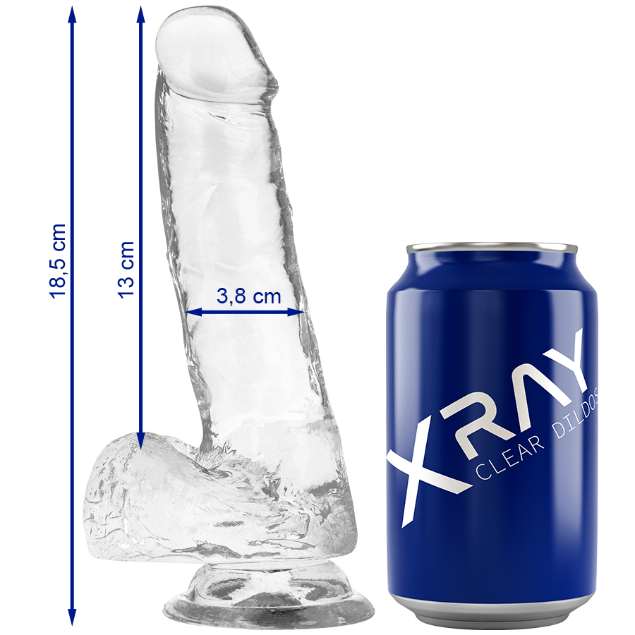 X Ray Clear Dildo Realista Transparente 18.5cm