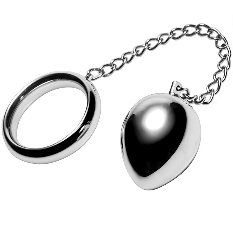 Metal Hard Cock Ring 40mm con Cadena - Anillo Metálico Ajustable