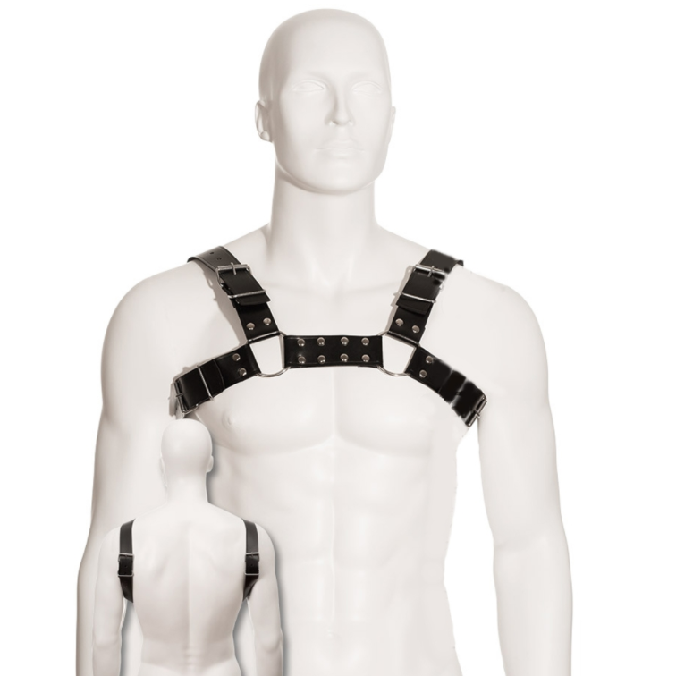Arnés Bulldog de Cuero Negro - Leather Body