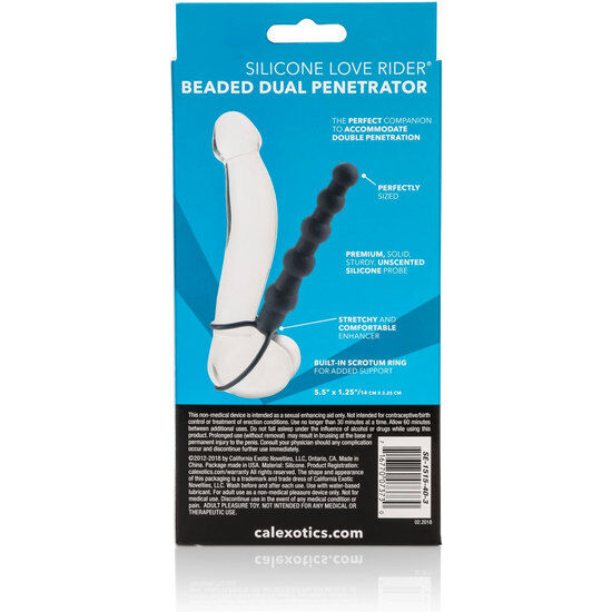 CalExotics Beaded Dual Penetrator - Silicona Premium para Doble Penetración