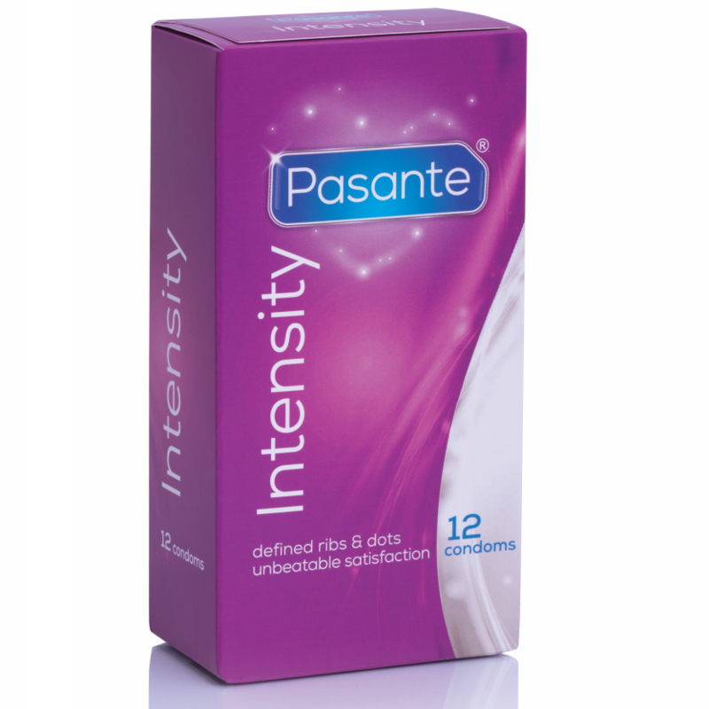 Pasante Intensity - Preservativos Estimulantes con Textura, 12 Unidades