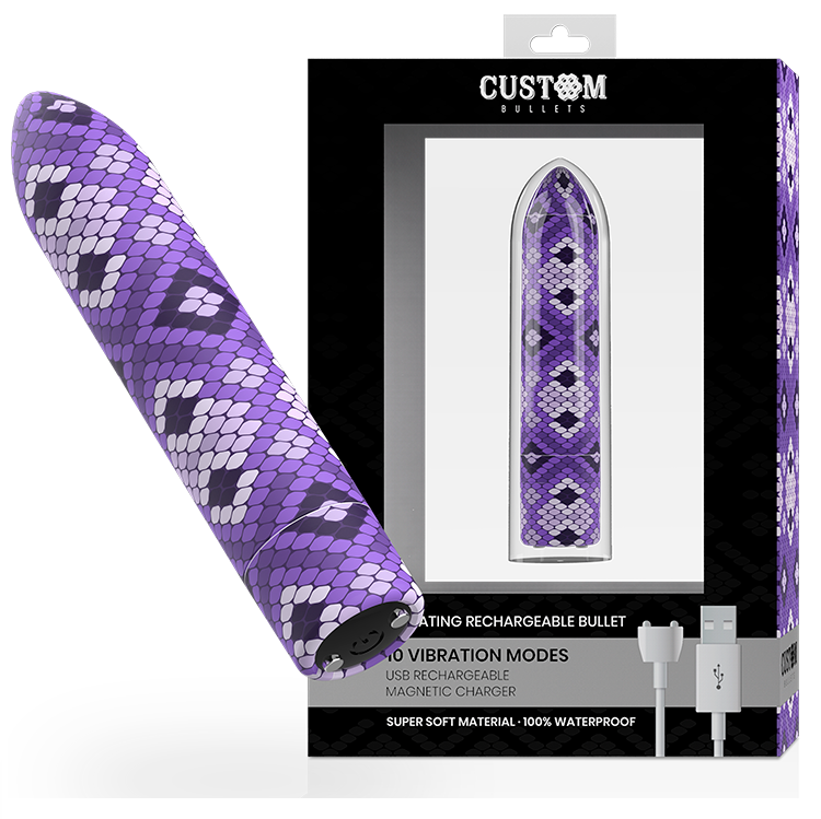 Custom Bullets Rechargeable Snake Purple Magnetic Bullet 10 Intensidades