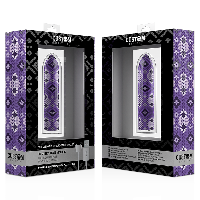 Custom Bullets Rechargeable Snake Purple Magnetic Bullet 10 Intensidades