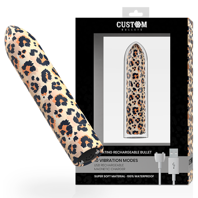 Custom Bullets Leopard - Estimulador Magnético 10 Intensidades