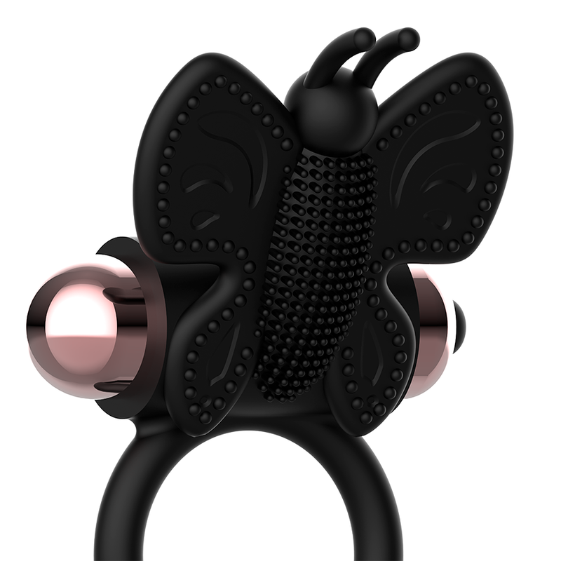 Coquette Chic Desire - Anillo Vibrador Mariposa Negro y Oro