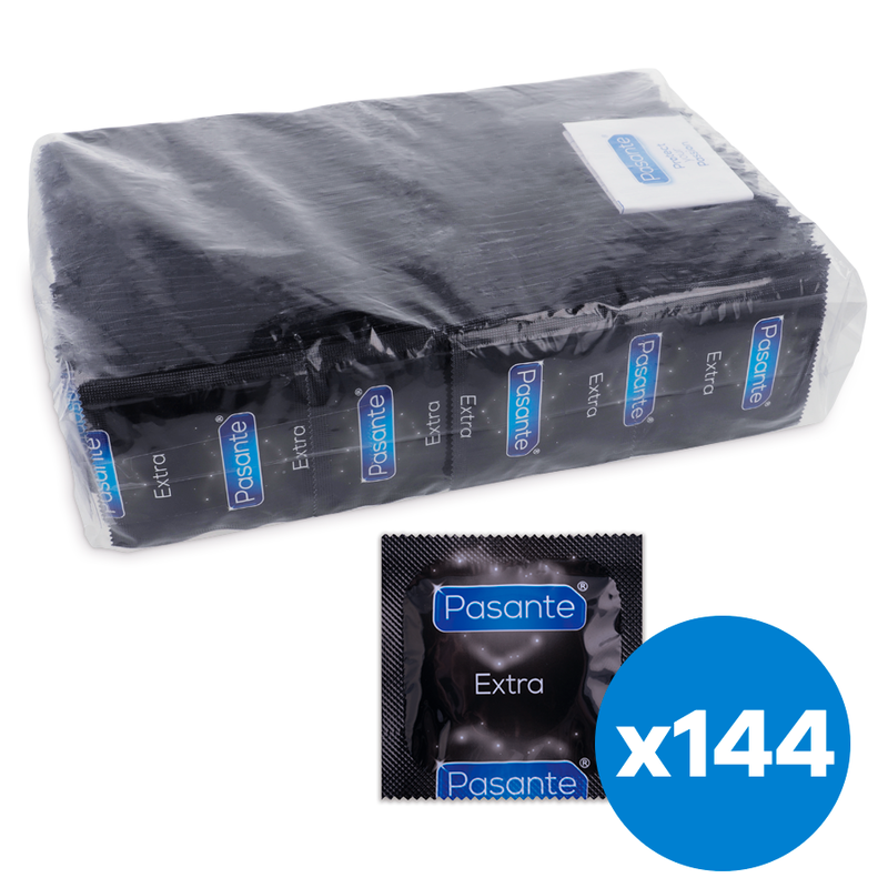 Pasante Extra Condoms 144 Unidades - Preservativos Lubricados Extra Gruesos