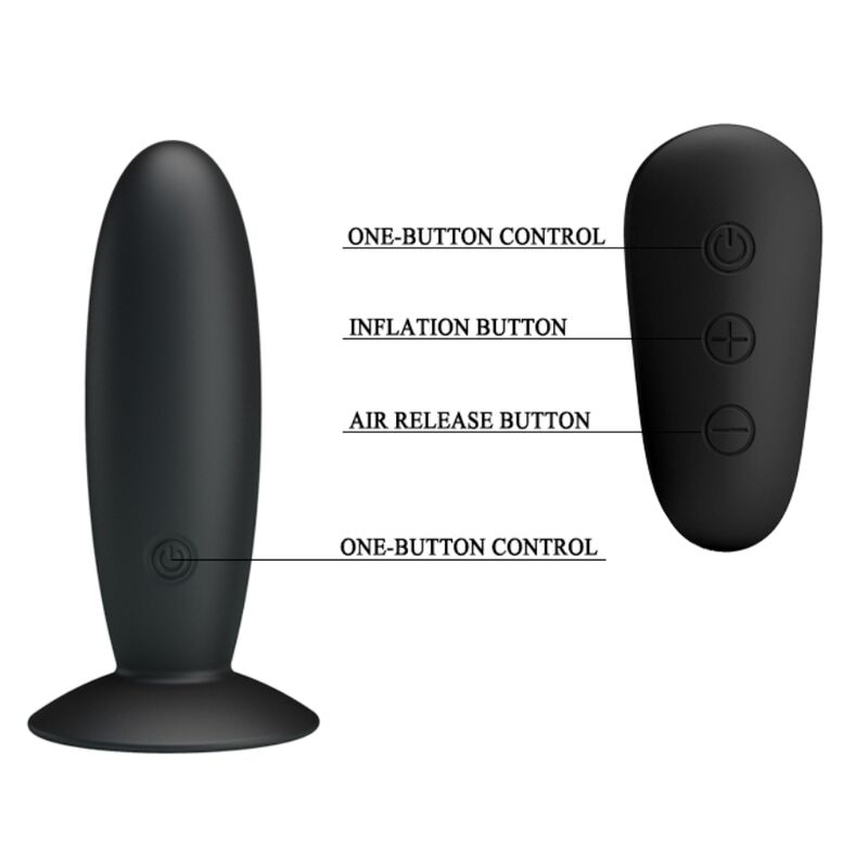 Mr Play Anal Plug Vibrador con Control Remoto Negro