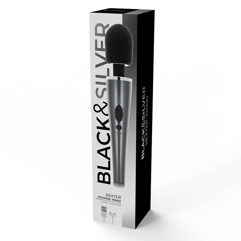 BLACK&SILVER Dexter Massage Wand - Masajeador con 10 Modos de Vibración