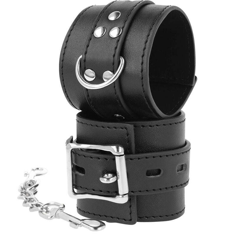 Darkness Black Leather Handcuffs - Esposas de Cuero Negro