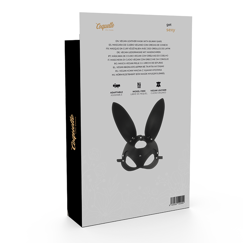 Coquette Chic Desire - Antifaz de Cuero Vegano con Orejas de Conejo