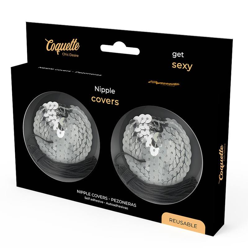 Coquette Chic Desire Nipple Covers Silver - Cubre-Pezones Adhesivos