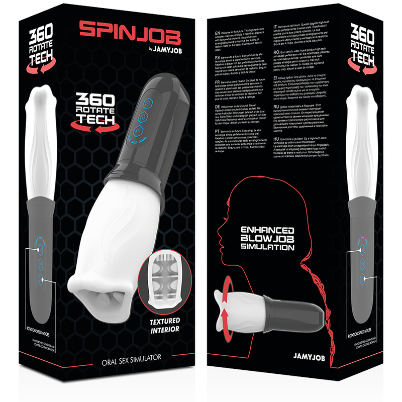 Jamyjob Spinjob - Masturbador con Rotación y Doble Vibración