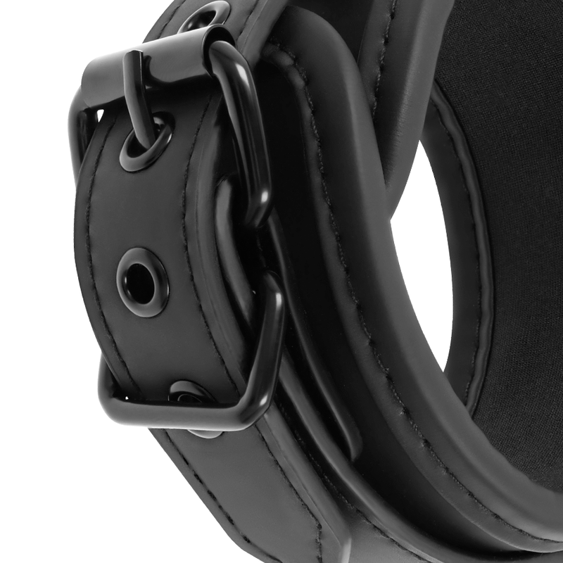Fetish Submissive Neoprene Handcuffs with Handle - Restricciones BDSM Ajustables