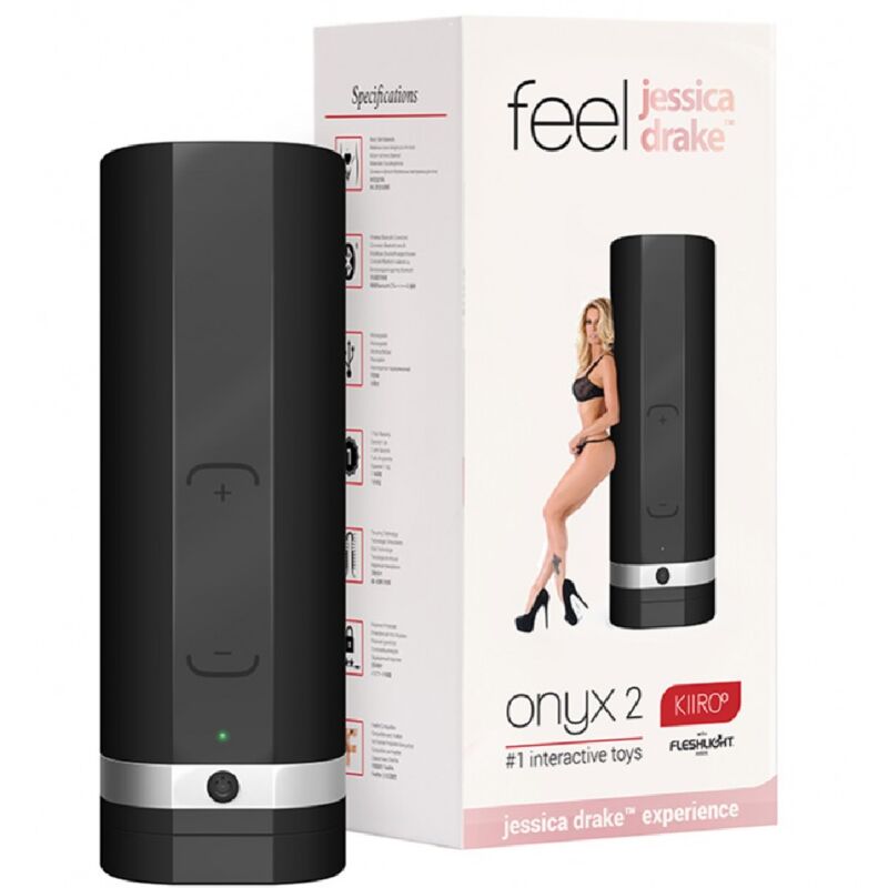 KIIROO Onyx+ Masturbador Interactivo Jessica Drake - Teledildónico con 10 Anillos