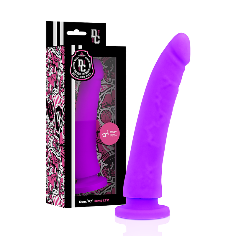 Delta Club Harness + Dong Purple Silicone 17 cm