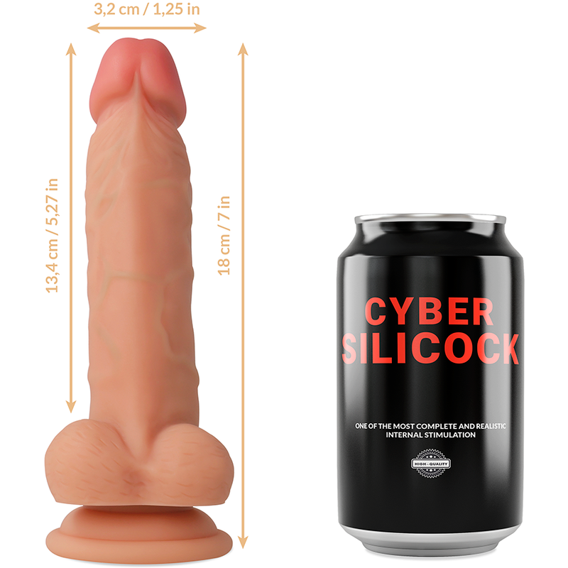 Cyber Silicock Jude - Strap-on de Silicona Líquida con 3 Anillas