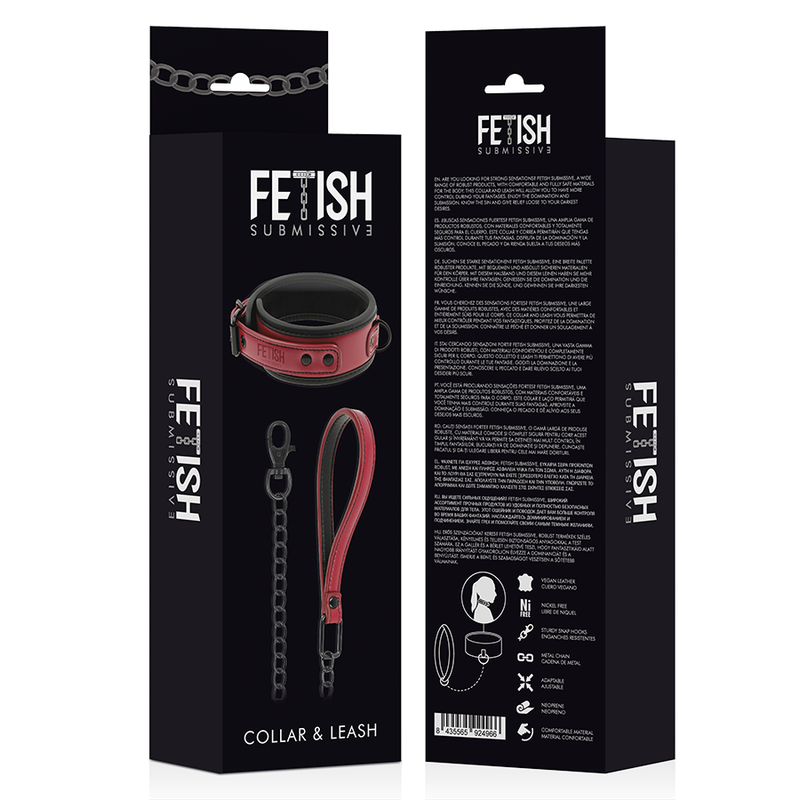 Collar Cadena Neopreno Fetish Submissive Dark Room