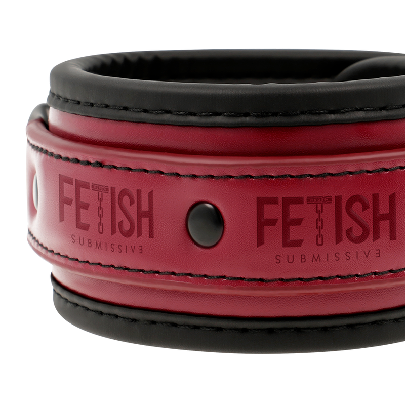 Esposas de Cuero Vegano con Forro de Neopreno - Fetish Submissive Dark Room