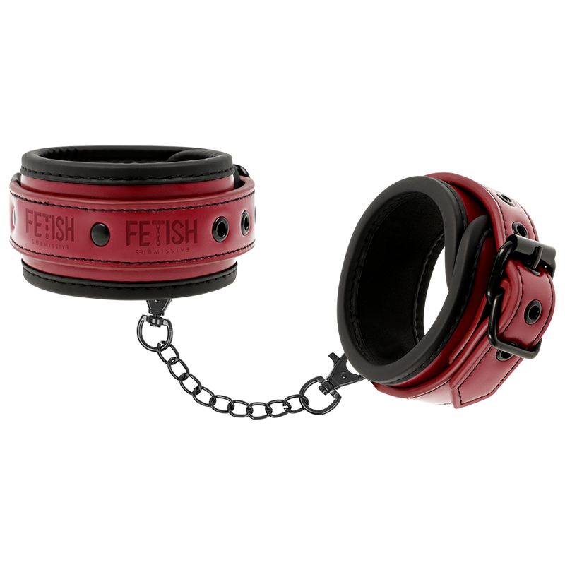 Esposas de Tobillo Fetish Submissive Dark Room - Cuero Vegano con Forro Neopreno
