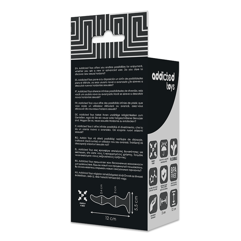 Plug Anal Addicted Toys 12 cm Negro - Diseño Ergonómico