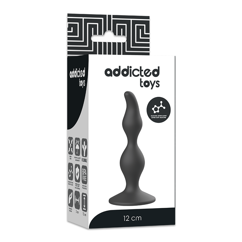 Plug Anal Addicted Toys 12 cm Negro - Diseño Ergonómico