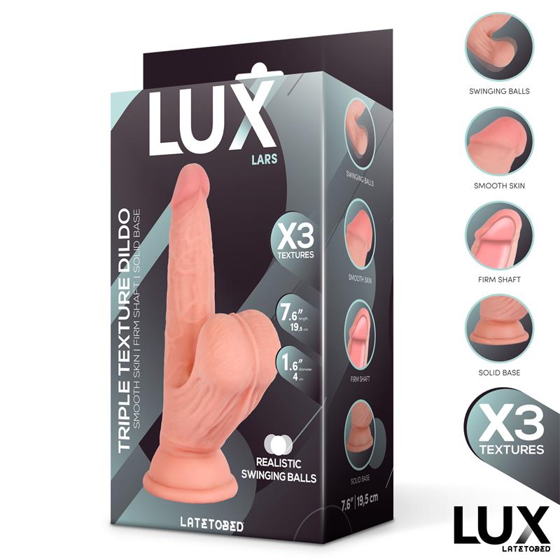 Lars Dildo Triple Densidad con Testículos Oscilantes 7.6
