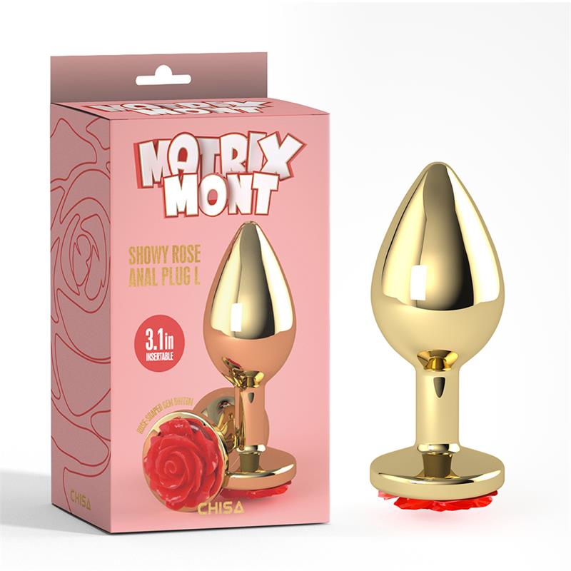 Plug Anal con Joya de Rosa Showy Rose Talla L