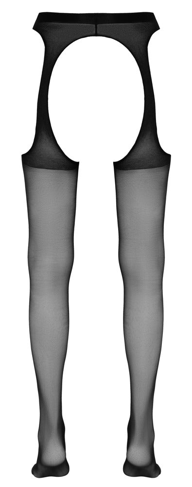 Sex Tights Black S/M - Medias Cottelli Legwear con Diseño Erótico
